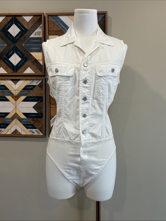 Ralph Lauren Tops - Vintage Ralph Lauren Country White Button-Up Bodysuit Top size Small *As-Is*